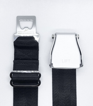 ceinture d'avion noire face